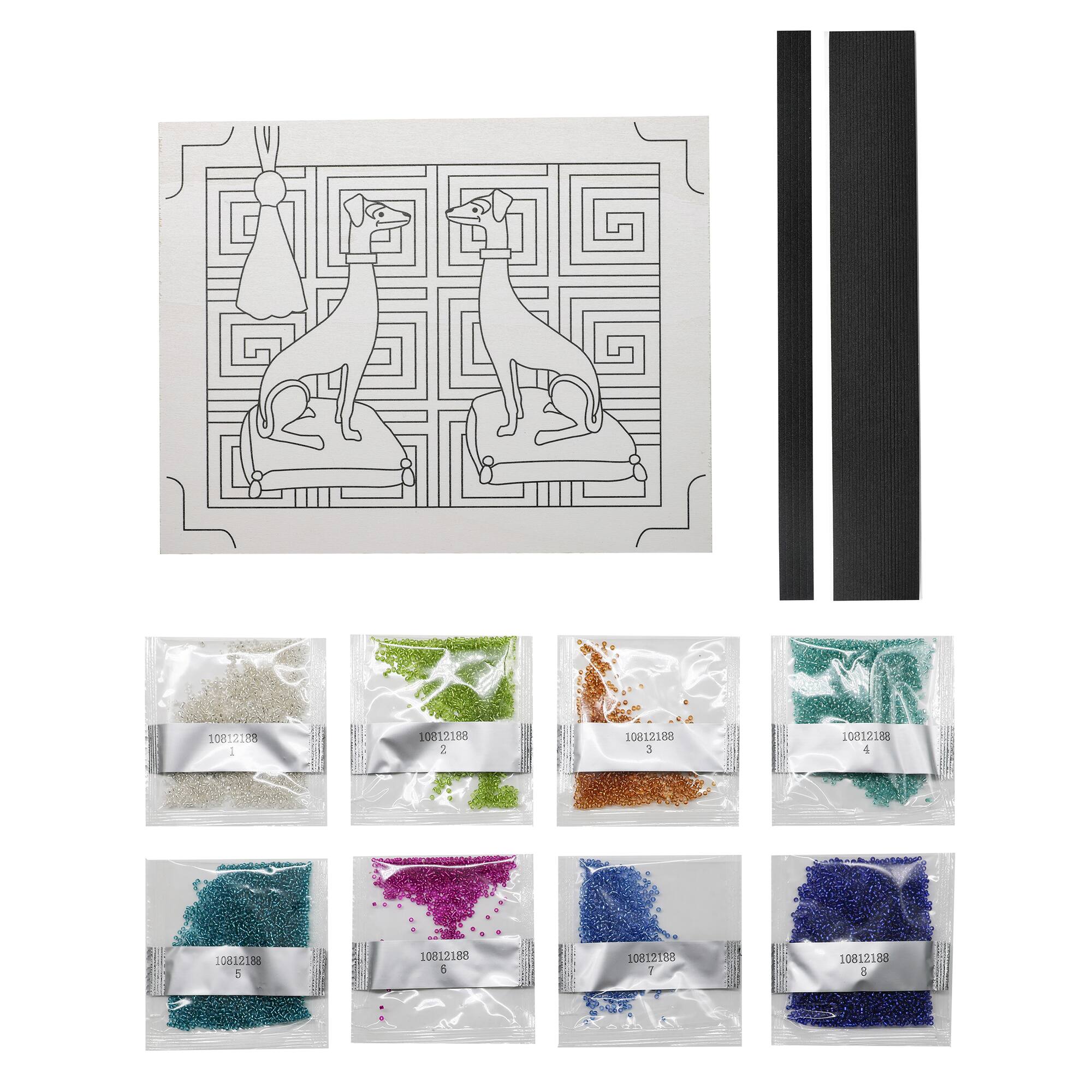 Jonathan Adler x Michaels 8" x 10" Greyhound Dog Pair Bead Art Kit